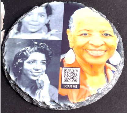 Personalized Circle Square Bring Your Loved One To Life, Memorial, Rest In Peace Rock Slate